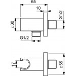 Держатель ручной лейки Ideal Standard IdealRain (квадратный) Держатель ручной лейки Ideal Standard IdealRain (квадратный)